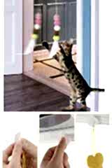 Elastik Kendinden Yapışkanlı Renkli Kedi Oyun Oltası Kedi Oyuncağı Yapışkanlı Olta Eğitim Oyuncağı