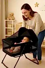 Viena Portatif Anne Yanı Beşik Yataklı Fermuarlı Yıkanabilir File Sepet Hamak Beşik