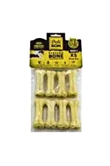 Delibon Deri Pres Kemik Köpek Ödülü Beyaz 7 Cm (8'Li)