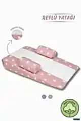 Bebek Reflü Yatağı, Yastığı Yıkanabilir Kılıf Pembe
