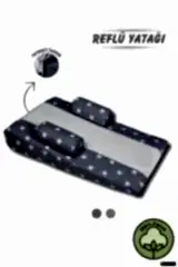 Bebek Reflü Yatağı, Yastığı Yıkanabilir Kılıf Gri