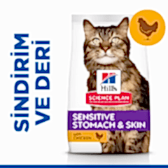 Hills Sensitive Skin Deri Tüy ve Sindirim Hassasiyeti için Yetişkin Kedi Maması 1.5 Kg