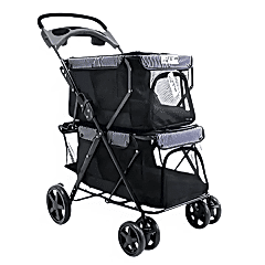 Zampa Twins 51x85x100 cm Kedi ve Köpek Gezdirme Arabası