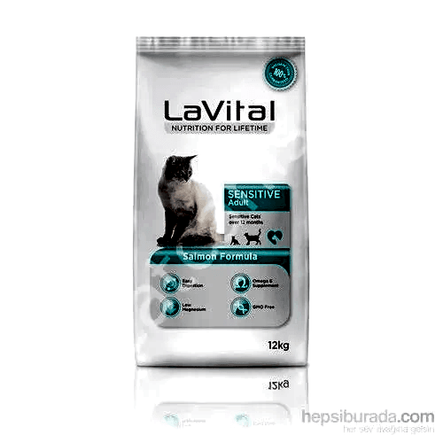LaVital Sensitive Somonlu 12 kg Yetişkin Kedi Maması
