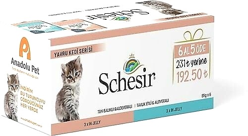 Schesir Yavru Kedi Serisi 6 Al 5 Öde 6x85 gr Konserve Yaş Mama